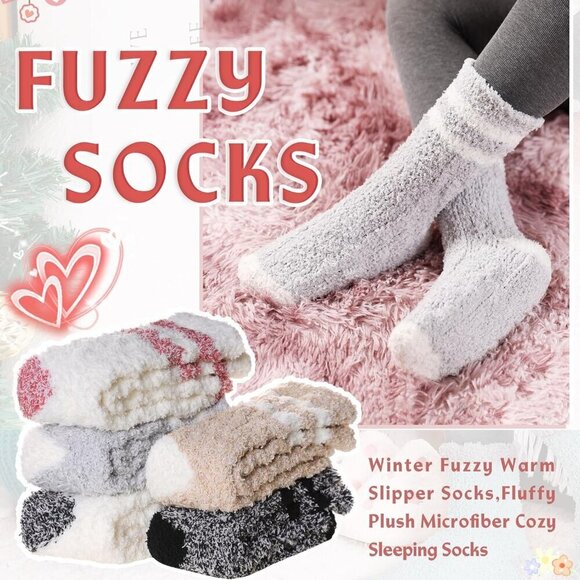 ❤️Women Fuzzy Socks Soft Warm Fluffy Sleep Thermal Plush Casual Cozy Home Socks - Picture 2 of 6